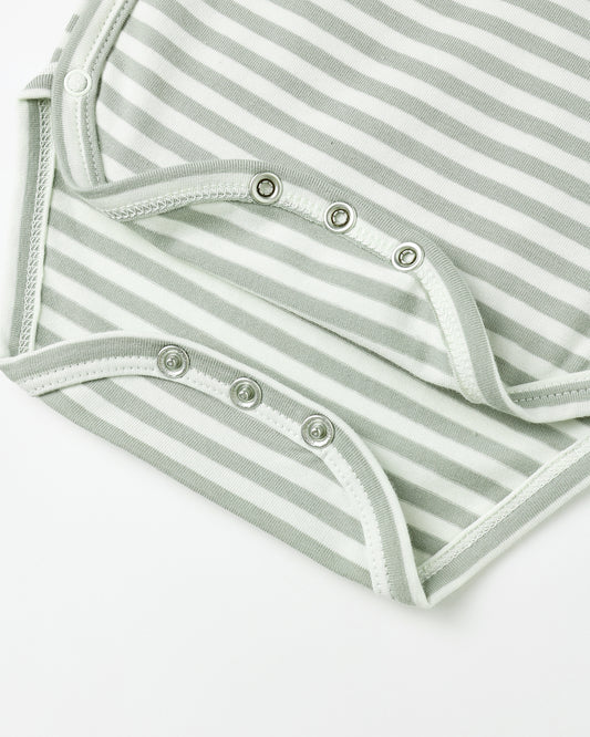 Side Snap Bodysuit + Pant Set Fern Stripe