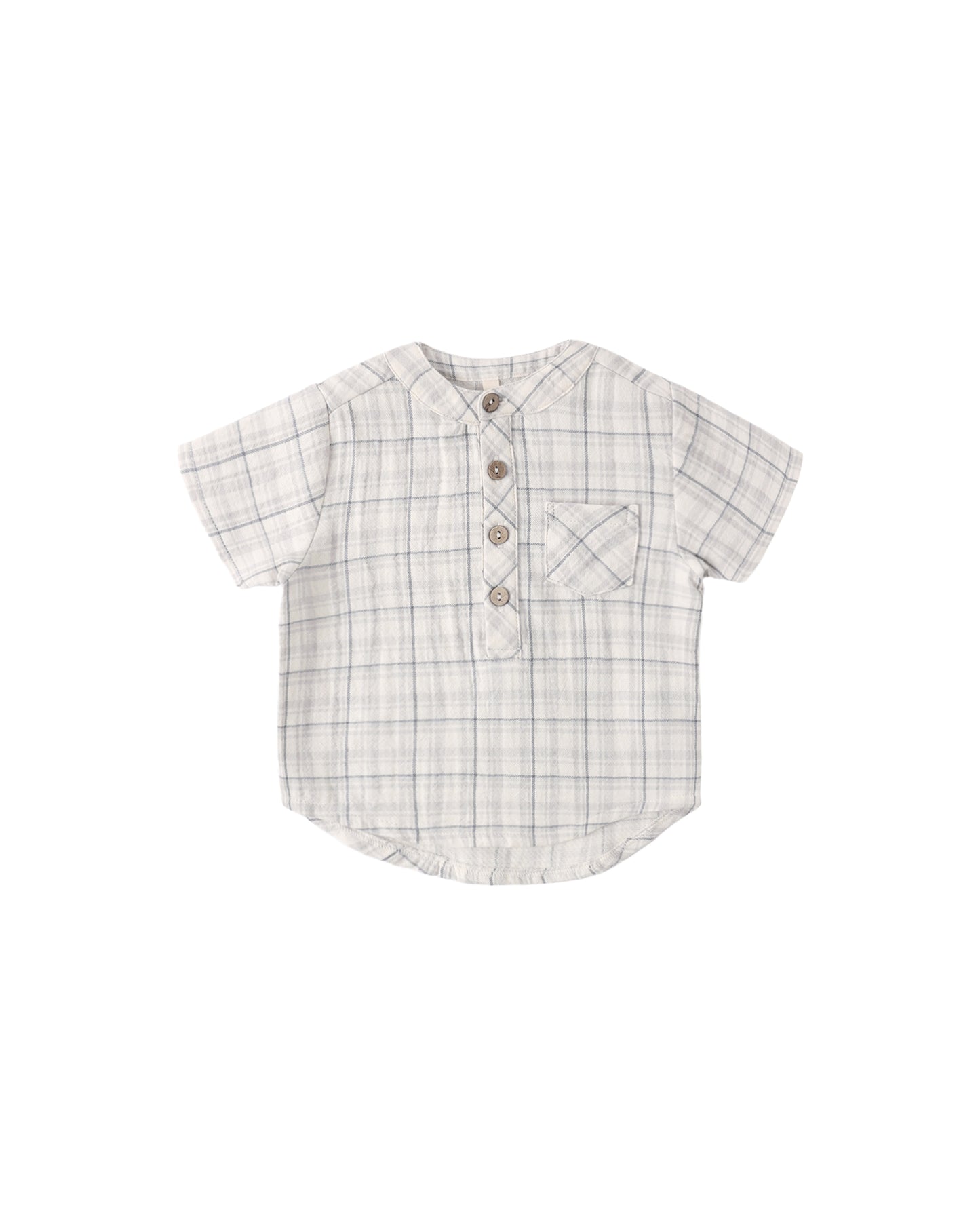 Blue Plaid Jaxson Shirt & Utility Short Set