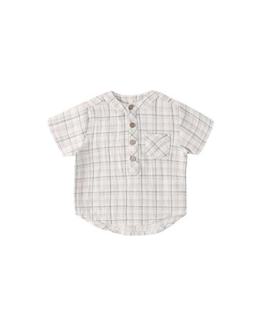 Blue Plaid Jaxson Shirt & Utility Short Set
