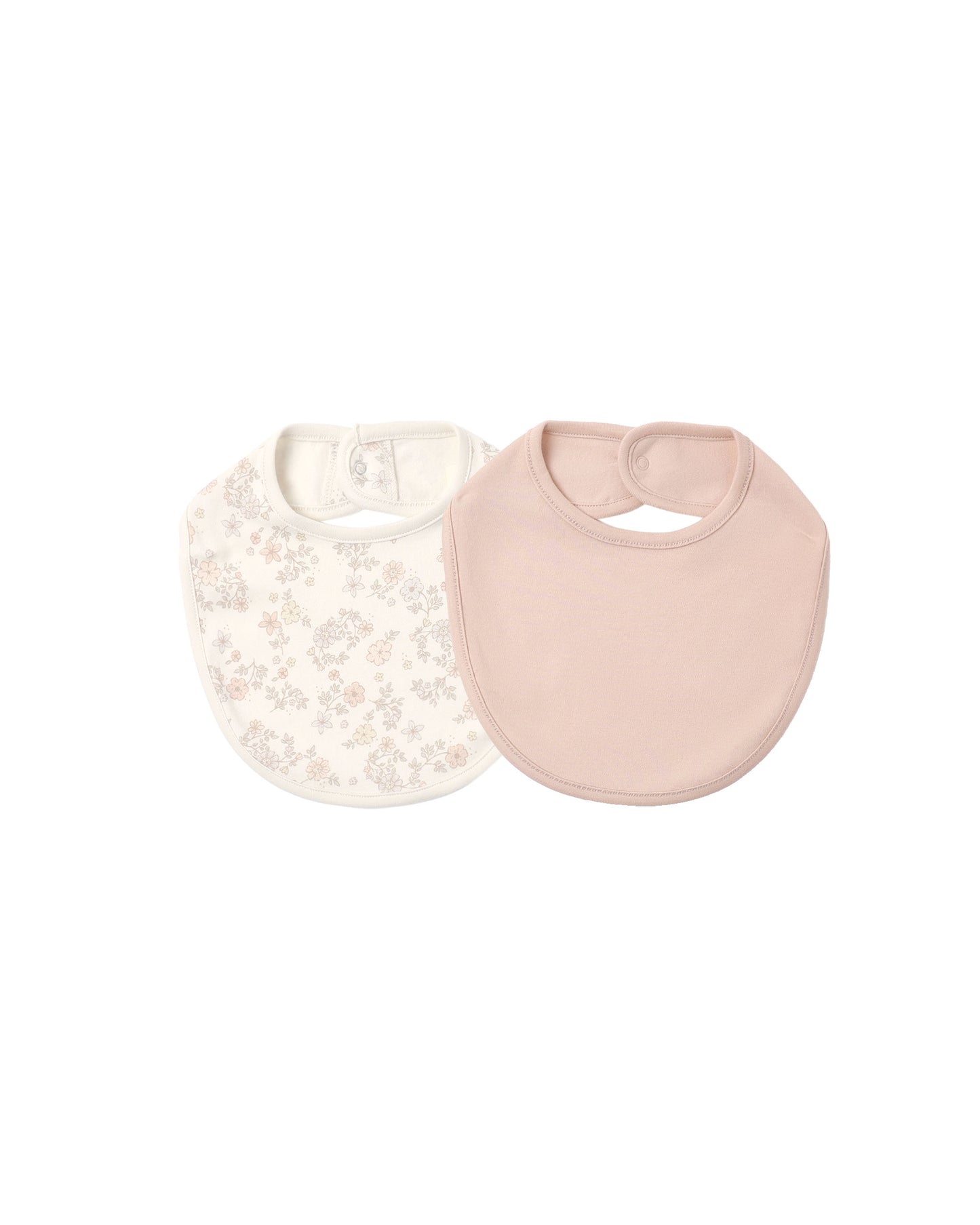 Jersey Snap Bib 2 Pack Floral Vine, Dusty Rose