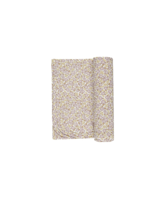 Purple Floral Bamboo Swaddle Blanket