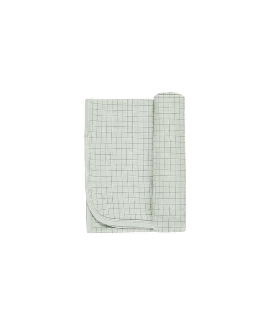 Sage Grid Bamboo Swaddle Blanket