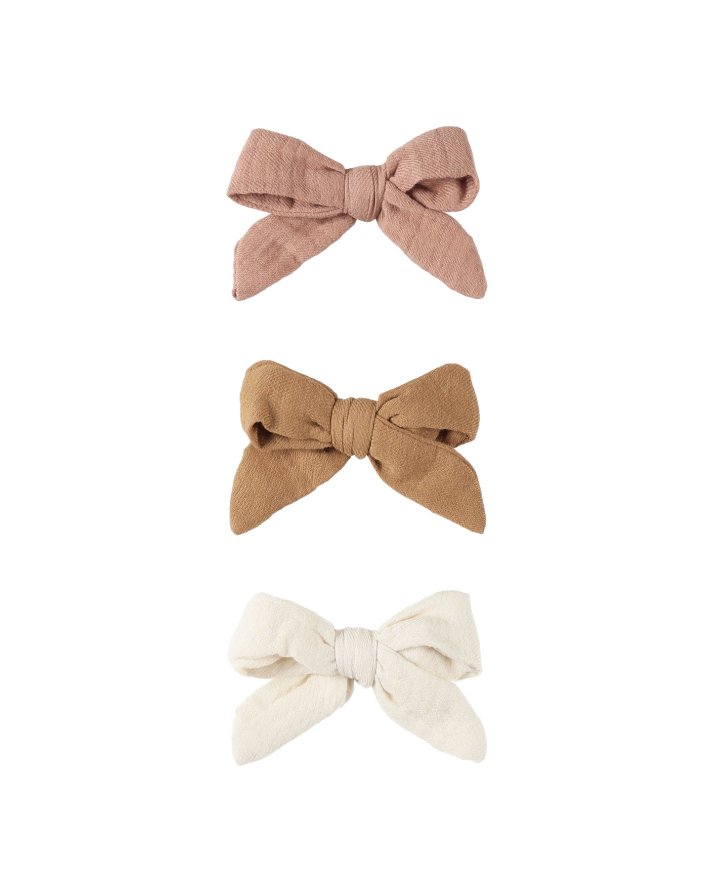 Bow with Clip Set of 3 (Rose, Natural, Golden)