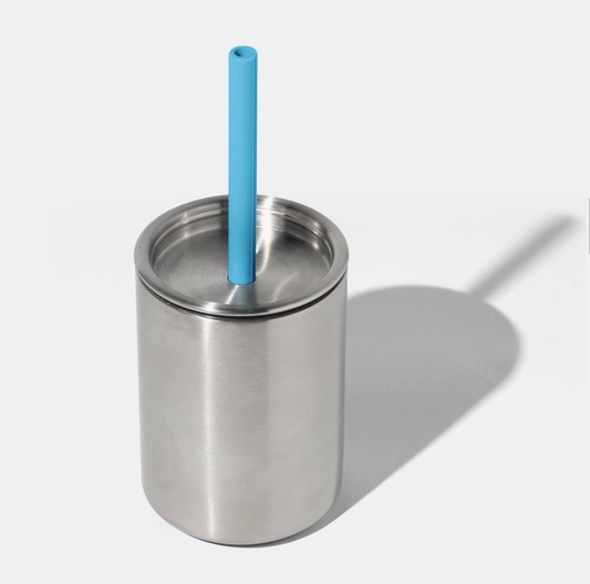 8oz Stainless Steel Baby Cup with Lid & Straw