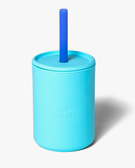 5oz Silicone Baby Cup with Lid & Straw