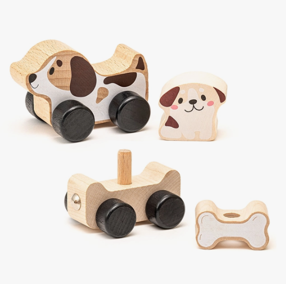 Clever Puppies Wooden Push & Go Toy