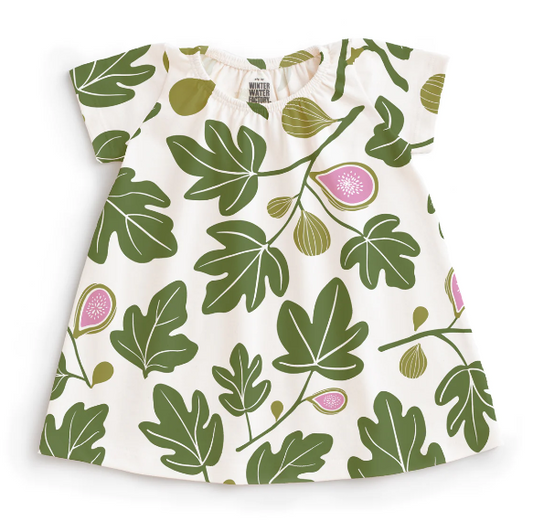 Figs Green Print Lily Baby Dress