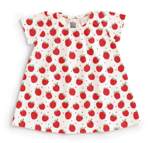 Raspberries Natural Print Lily Baby Dress