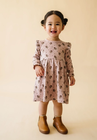 Rose Ditsy Organic Ruffle Dress