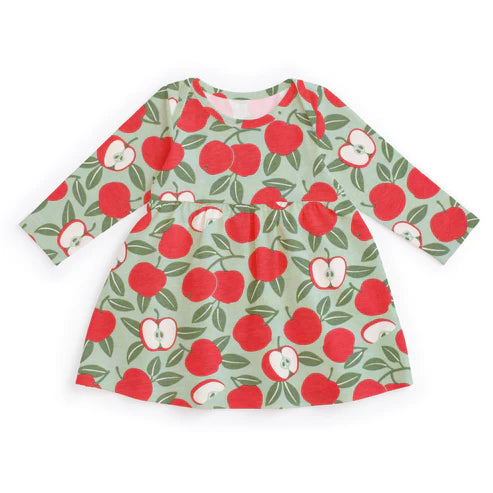 Apples Green & Red Lausanne Baby Dress