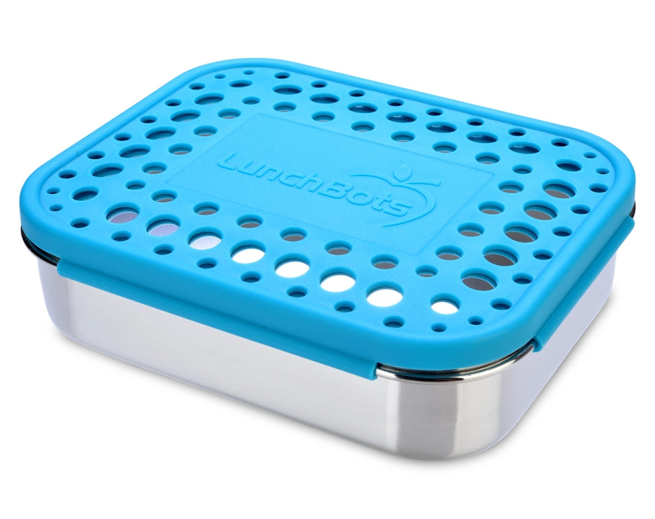 LunchBots Stainless Steel One Section Uno Aqua Dots