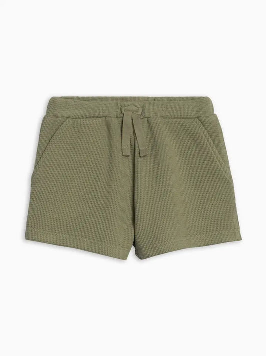 Waffle Tee & Short Set in Fern