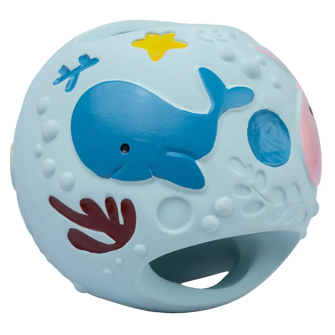 Ocean Natural Rubber Grabbing Rattle Ball