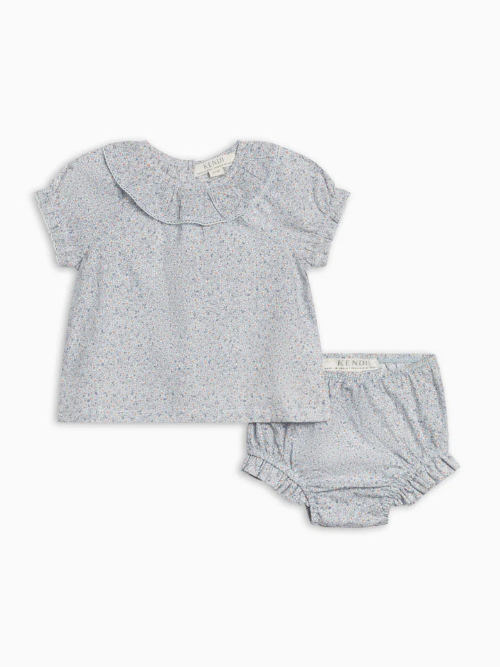 Bess Poplin Ruffle Shirt and Bloomer Set in Cardella Floral