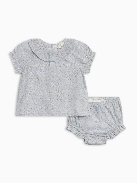 Bess Poplin Ruffle Shirt and Bloomer Set in Cardella Floral