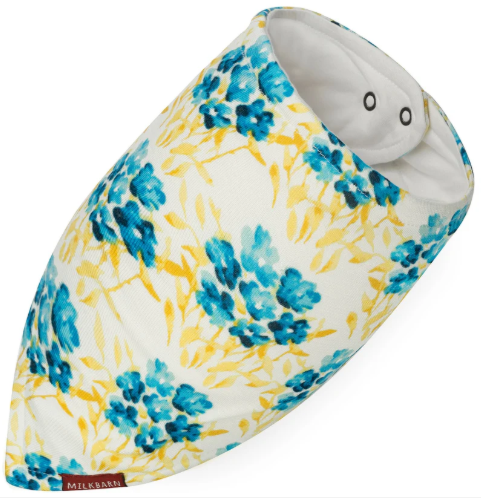 Sky Floral Bamboo Three- Layer Kerchief Bib