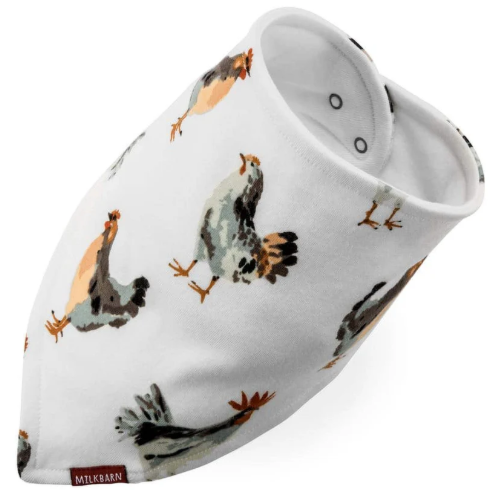 Chicken Organic Cotton Three-Layer Kerchief Bib