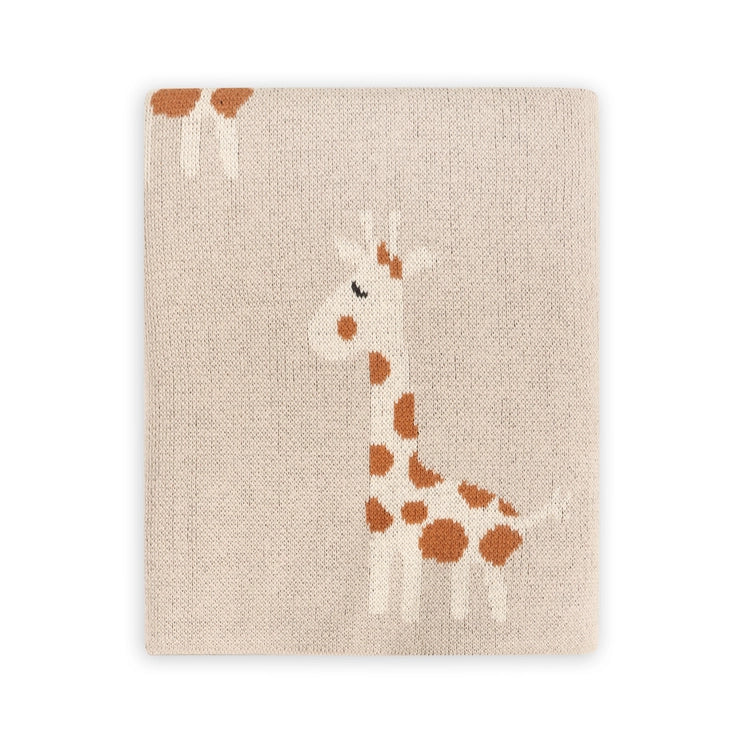 Giraffe Organic Cotton Jacquard Knit Baby Blanket