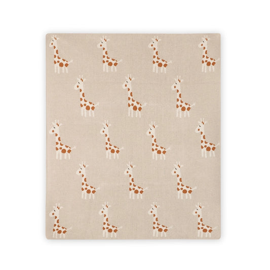 Giraffe Organic Cotton Jacquard Knit Baby Blanket