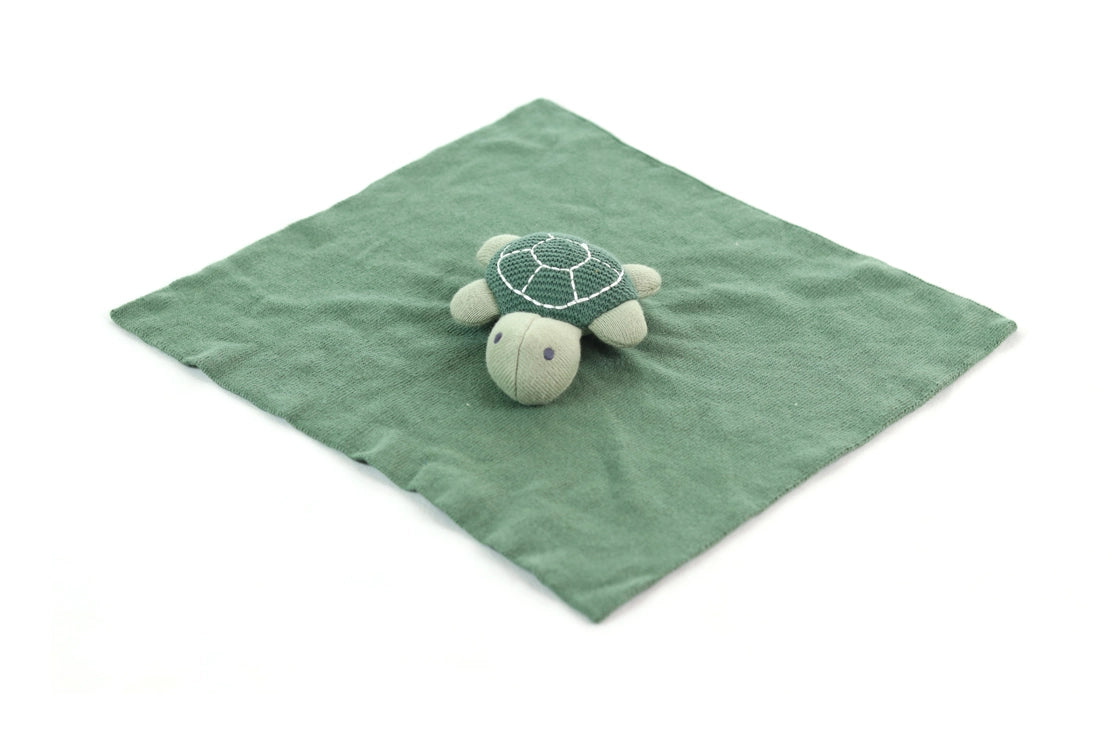 Turtle Organic Baby Lovey Security Blankie