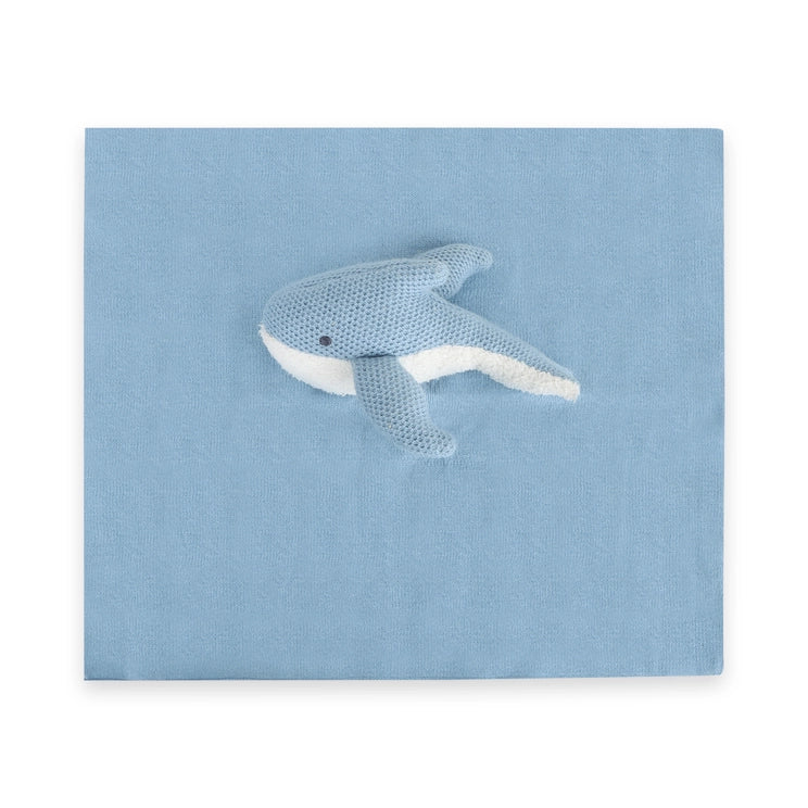 Whale Organic Baby Lovey Security Blankie