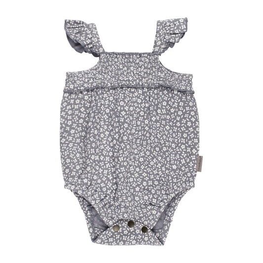 Blueberry Floral Organic Muslin Sleeveless Bodysuit