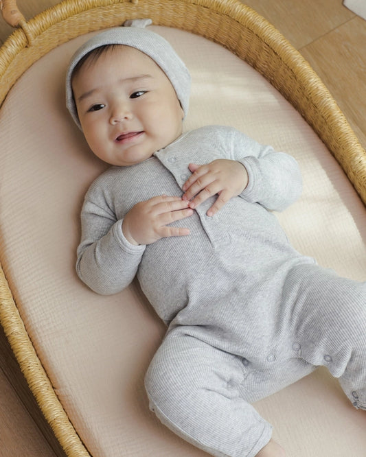 Dusty Blue Ribbed Baby Jumpsuit