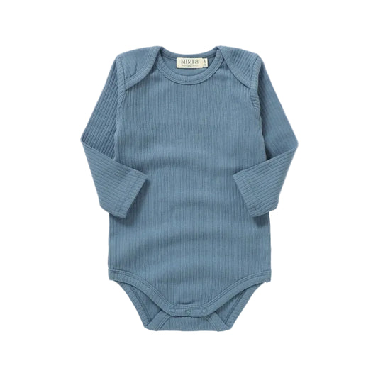 Ocean Blue Long Sleeve Organic Bodysuit