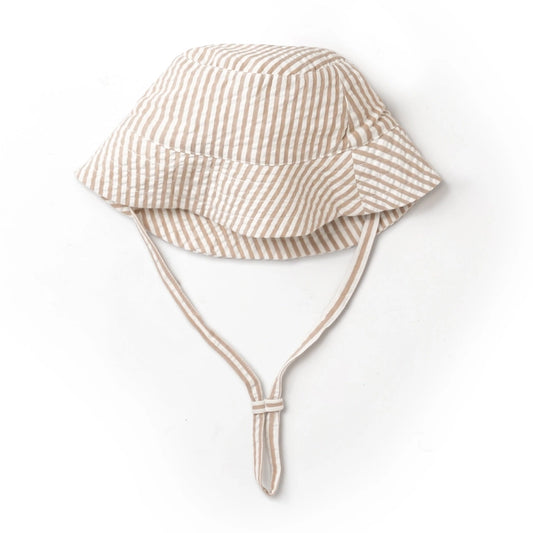 Brown Stripes Organic Bucket Sunhat