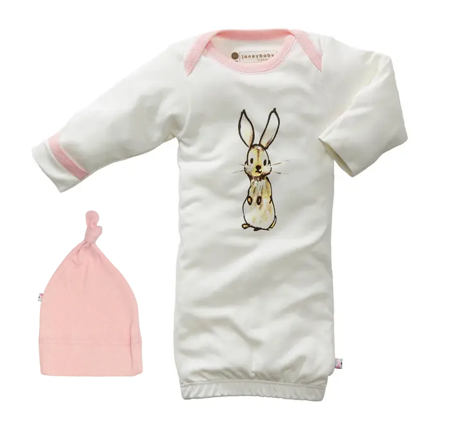 Jane Goodall Rabbit Gown & Knot Hat Set