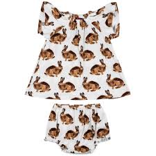 Bunny Organic Cotton Dress & Bloomer Set