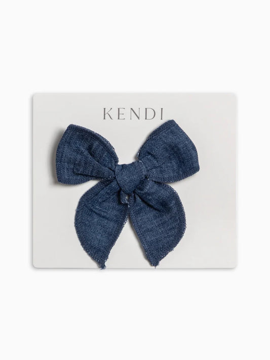 Chambray Bow Clip