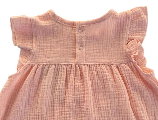 Organic Muslin Sleeveless Dress in Sherbert