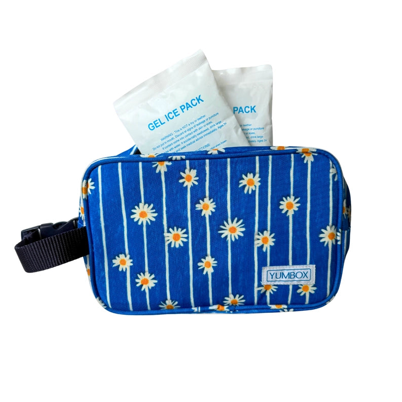 Yumbox Chill Bag + Ice Packs Daisy Stripes Blue