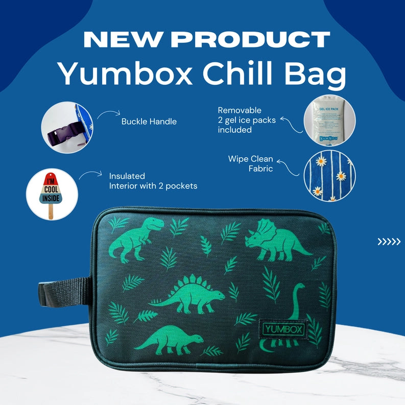 Yumbox Chill Bag + Ice Packs Dinosaur Green