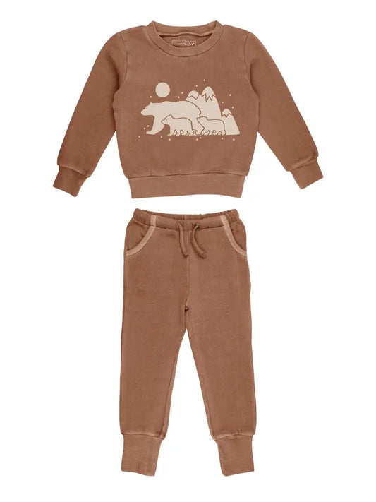 Cozy Sweatshirt & Jogger Set in Latte Bear