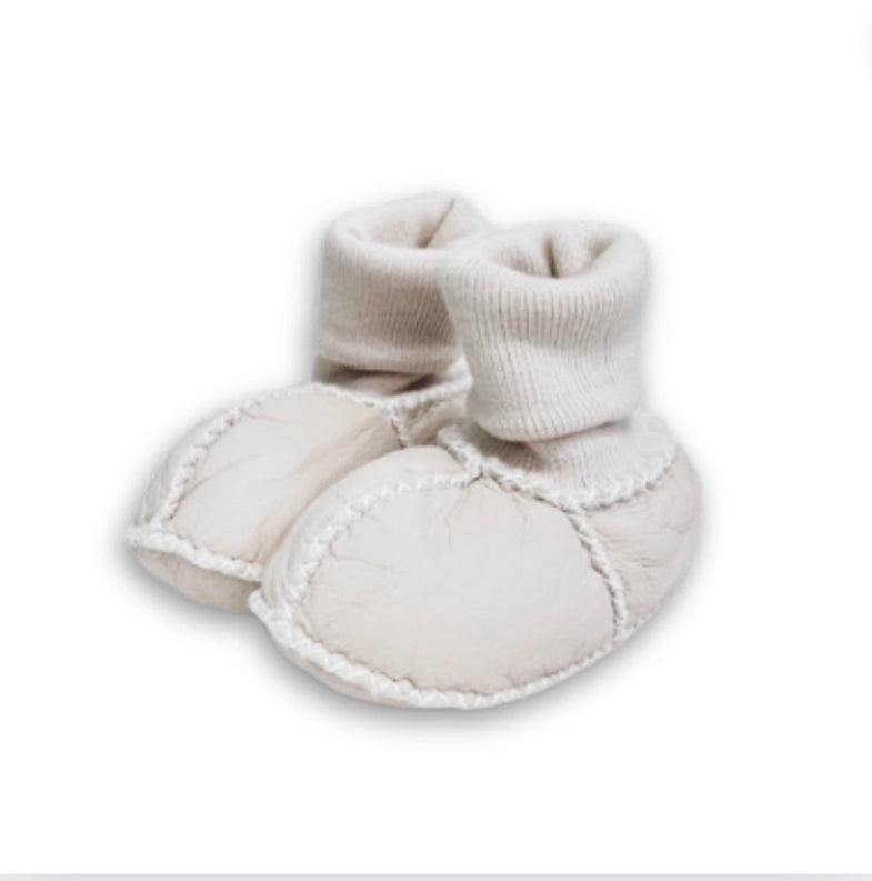 Cozy Lambskin Booties Cream