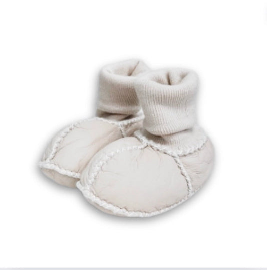 Cozy Lambskin Booties Cream