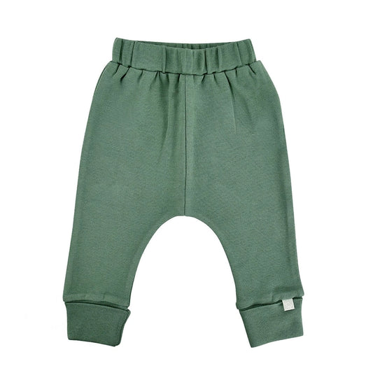 Organic Baby Cuffed Pants Basil