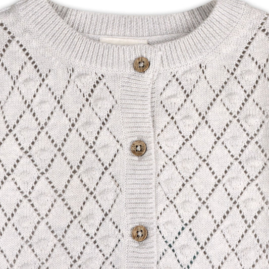 Dobby Pointelle Sweater Knit Baby Cardigan