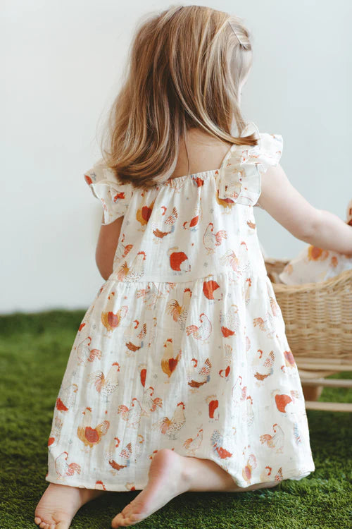 Feathered Friends Muslin Flutter Strap Dress
