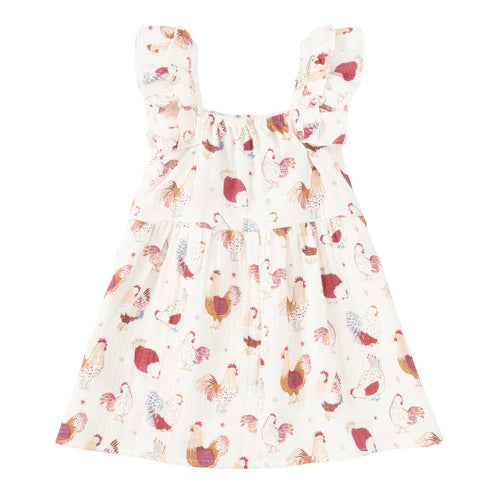 Feathered Friends Muslin Flutter Strap Dress