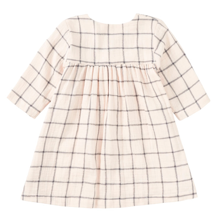 Muslin Long Sleeve Button Front Dress - Cabin Plaid