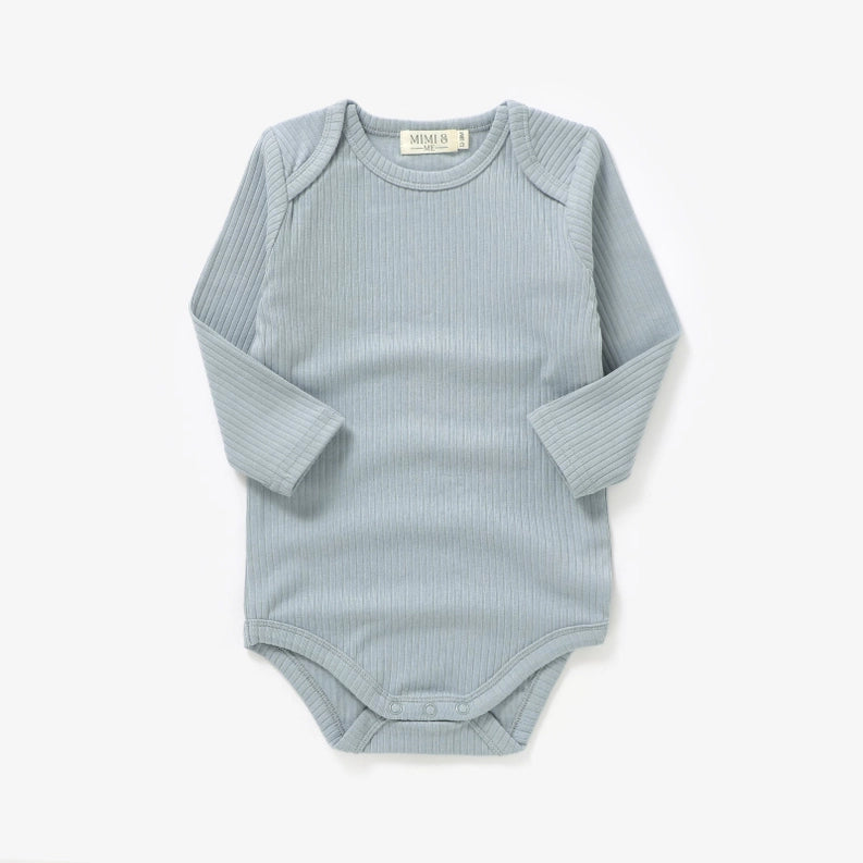 Dusty Blue Long Sleeve Organic Bodysuit
