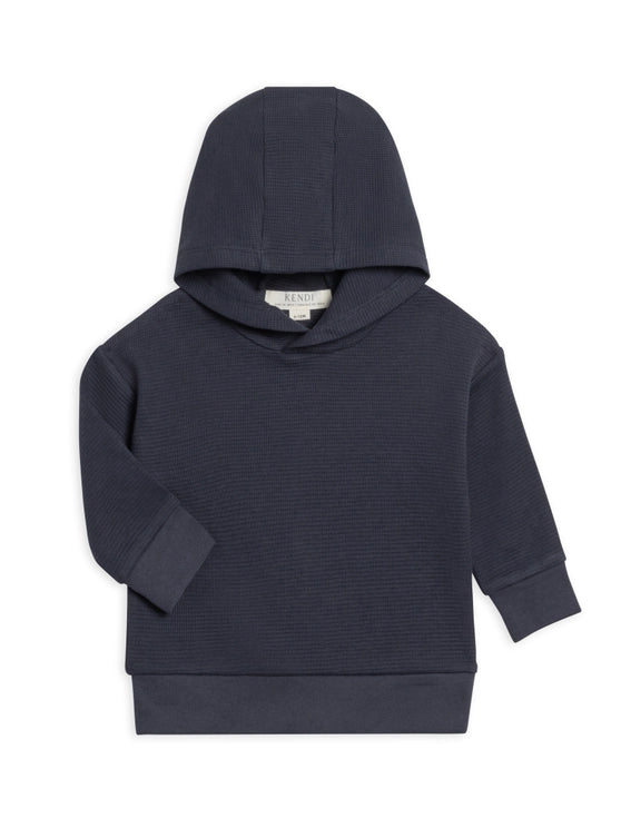 Cooper Waffle Knit Pullover in Navy