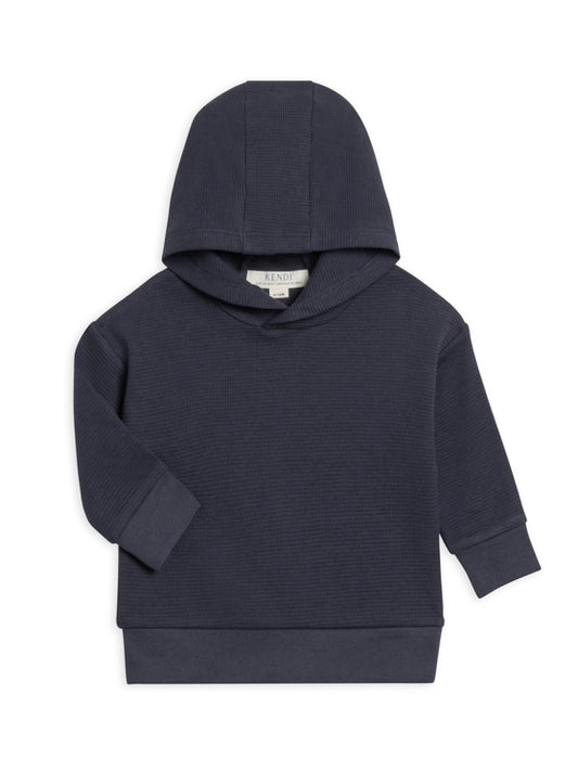 Cooper Waffle Knit Pullover in Navy