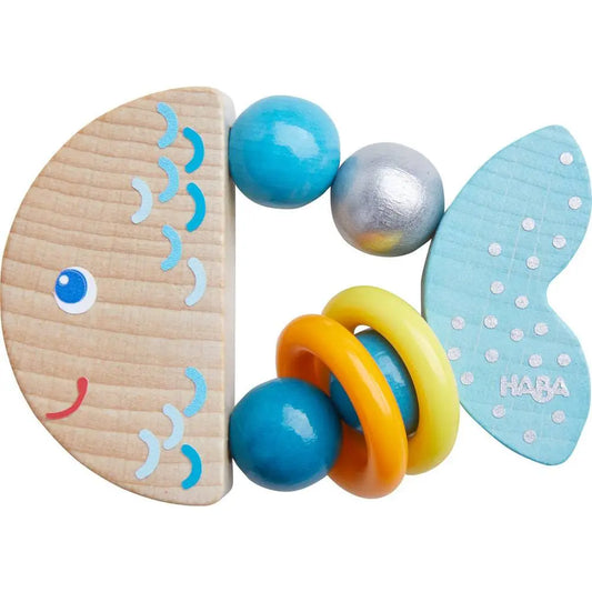 RattleFish Wooden Grasping Toy Rattle