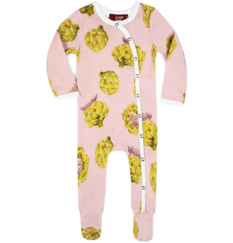 Artichoke Organic Cotton Footed Romper