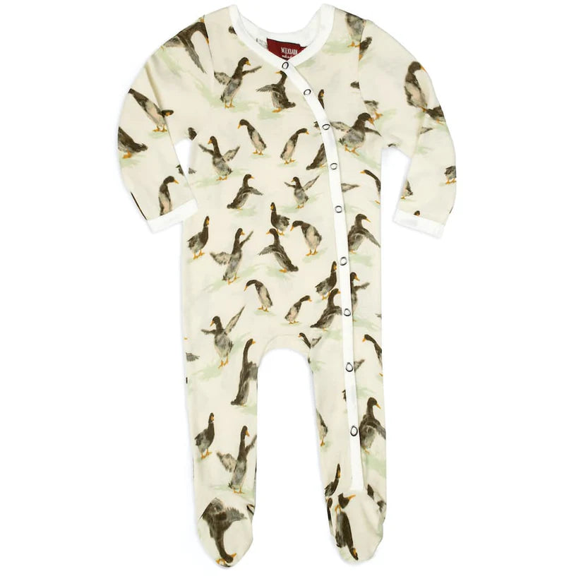 Duck Organic Cotton Snap Footed Romper