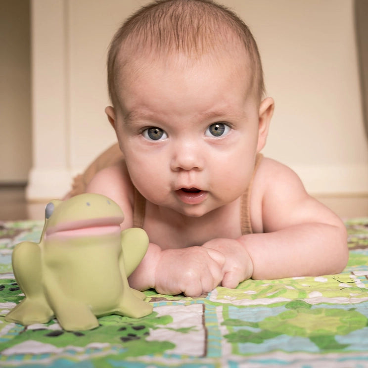 Gemba Frog Organic Natural Rubber Teether & Rattle
